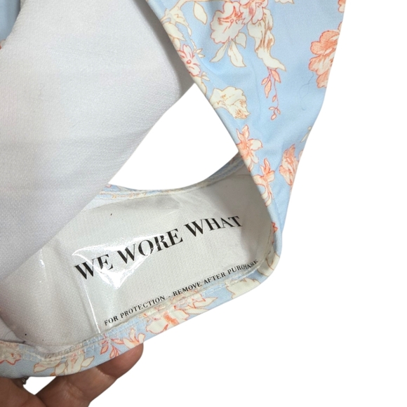 WE WORE WHAT Brooklyn One Piece Floral Halogen Blue Swim Suit Size Med NWT - Picture 4 of 6